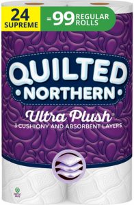 #2. Quilted Northern Ultra Plush Premium White Toilet Paper, 3 Ply, 24 Count, Bath Tissue…