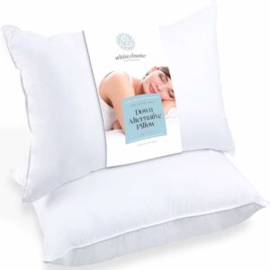 2.White Classic Sleeping Bed Pillows