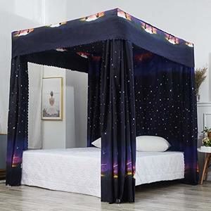 9. Mengersi Galaxy Star Four Corner Post Bed Curtain
