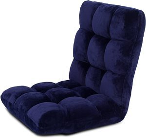 2. BIRDROCK HOME Memory Foam Floor Chair –Blue