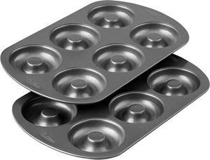 2. Wilton Non-Stick 6-Cavity Donut Baking Pans