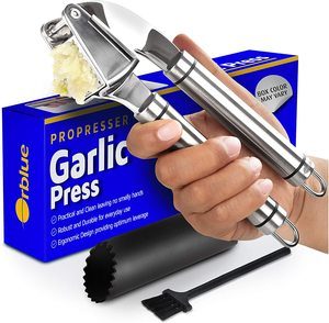 3. Orblue Garlic Press [Premium], Stainless Steel Mincer