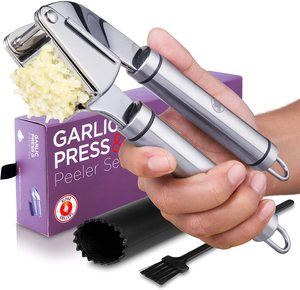 4. Alpha Grillers Stainless Steel Garlic Press