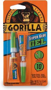 6. Gorilla Super Glue Gel, Two 3 Gram Tubes