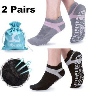 7. Muezna Non-Slip Yoga Socks for Women