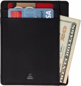 3. Andar Leather Slim Wallet, Minimalist Front Pocket 
