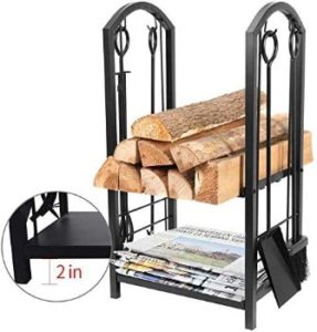 #7. Amagabeli Fireplace Log Storage Rack