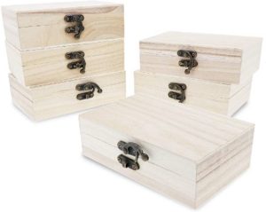 1. Unfinished Wooden Jewelry Box with Locking Clasp