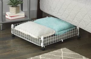 8. Whitmor Rolling White Wire Underbed Cart