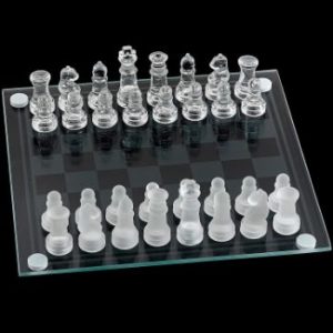 3. Kicko Glass Chess Set - 14 Inch Board Game
