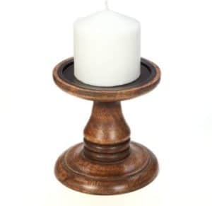4. Hosley Wood Pillar Candle Holders (Set of 2)