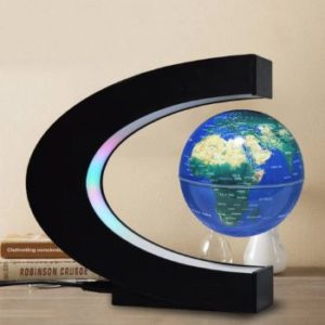 7. Floating Globe with Colored LED Lights (Blue)