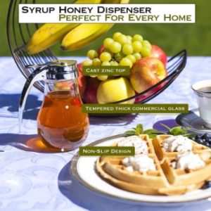 3. eHomeA2Z Syrup Dispenser Honey Pot Glass Jar