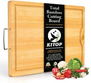7. KITOP Large & Extra-Thick Bamboo Cutting Boards