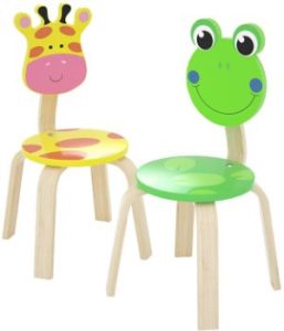 5. iPlay, iLearn 2 Pcs Wooden Kids Chair Sets