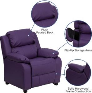 8. Flash Furniture Deluxe Padded Contemporary Purple Vinyl 