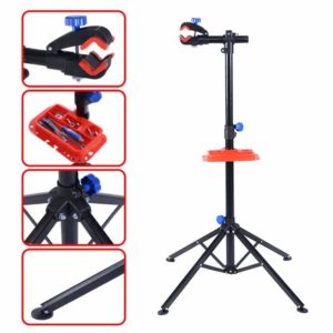 S AFSTAR Pro Mechanic Bike Repair Stand Adjustable 41″ to 75″ Cycle Rack Bicycle Workstand Tool Tray