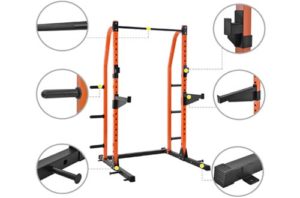 10. Merax Athletics Fitness Olympic Power Racks – Squat Cage with LAT Pull Attachment