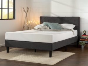 #3. Upholstered Diamond Stitched Platform Bed With Wooden Slat Support
