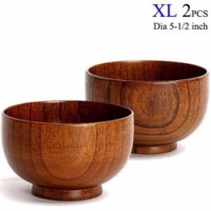#7. Set of 2 Solid Wood Bowl