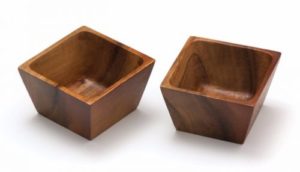 #8. Acacia Square Pinch Bowls, Set of 2