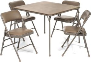 10. XL Series Vinyl Folding Card Table and Chair Set (5pc)
